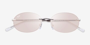 Shiny Silver Ray-Ban RB3767 -  Metal Sunglasses