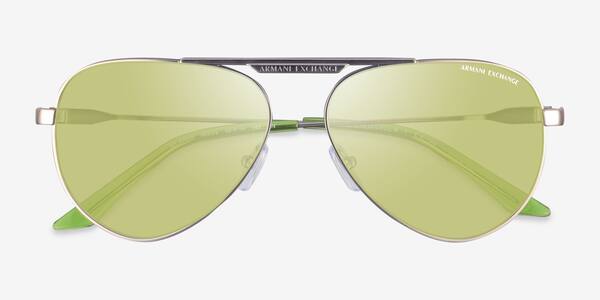 Matte Silver Armani Exchange AX2060S -  Metal Sunglasses