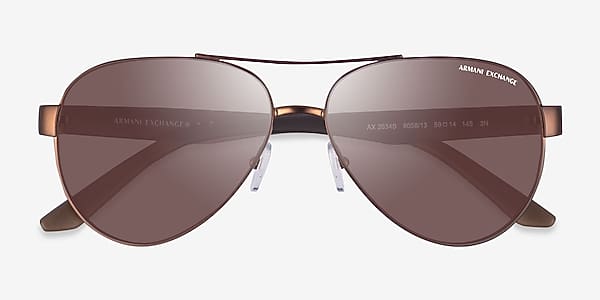 Matte Dark Brown Armani Exchange AX2034S - Metal Sunglasses Matte Dark Brown Armani Exchange AX2034S - Metal Sunglasses