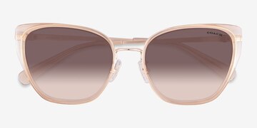 Rose Gold Champagne Coach HC7187 CDP56 -  Metal Sunglasses