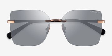 Shiny Rose Gold Coach HC7193D Cdp45 -  Metal Sunglasses