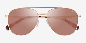 Satin Light Gold Coach HC7190 Cdp40 -  Metal Sunglasses