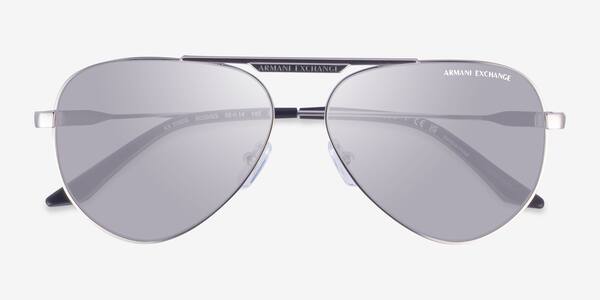 Matte Silver Armani Exchange AX2060S -  Metal Sunglasses