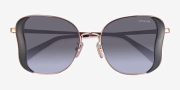 Smoke Rose Gold Coach HC7188 CDP51 -  Metal Sunglasses