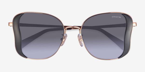 Smoke Rose Gold Coach HC7188 -  Metal Sunglasses
