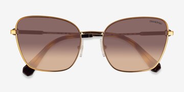 Gold Swarovski SK7029 -  Metal Sunglasses