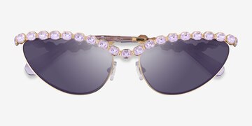 Gold Swarovski SK7030 -  Metal Sunglasses