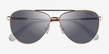 Gold Swarovski SK7031 -  Metal Sunglasses
