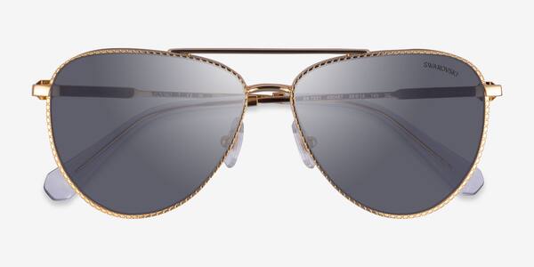 Doré Swarovski SK7031 -  Métal Lunettes de soleil