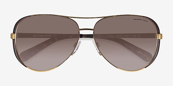 Gold Brown Michael Kors MK5004 Chelsea - Metal Sunglasses Gold Brown Michael Kors MK5004 Chelsea - Metal Sunglasses