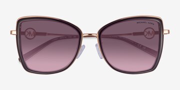 Rose Gold Cordovan Michael Kors MK1067B Corsica -  Metal Sunglasses