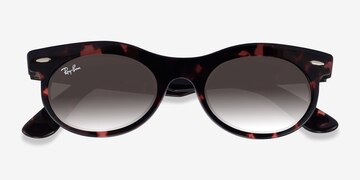 Pink Tortoise Ray-Ban Wayfarer Oval Change -  Plastic Sunglasses