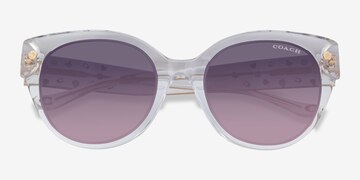 Transparent Clear Coach HC8393U Cr612 -  Acetate Sunglasses