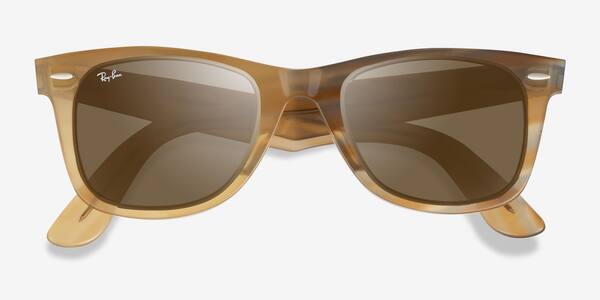 Photo Striped Brown Ray-Ban RB2140 -  Acétate Lunettes de soleil