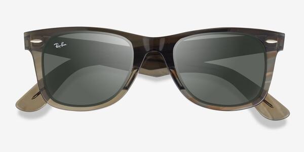 Photo Striped Gray Ray-Ban RB2140 -  Acetate Sunglasses