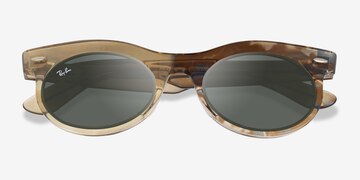 Photo Waves Brown Ray-Ban Wayfarer Oval Change -  Plastic Sunglasses