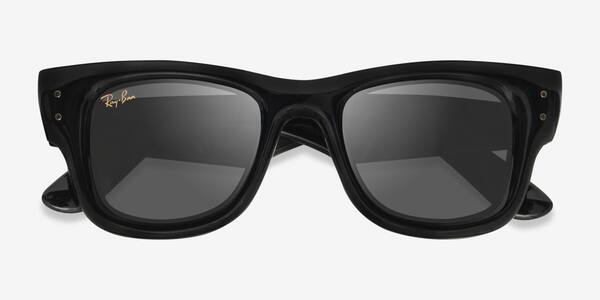 Polished Black Ray-Ban Wayfarer Puffer -  Plastic Sunglasses