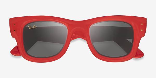 Polished Red Ray-Ban Wayfarer Puffer -  Plastic Sunglasses