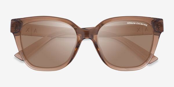 Shiny Transparent Brown Armani Exchange AX4164SU -  Eco-friendly Sunglasses