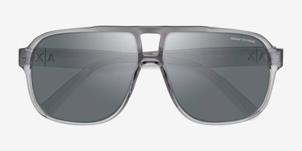 Shiny Transparent Gray Armani Exchange AX4104S -  Eco-friendly Sunglasses