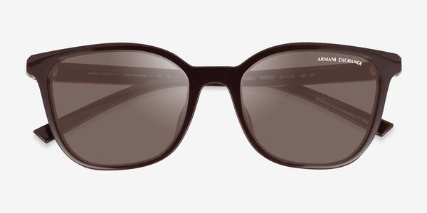 Shiny Dark Brown Armani Exchange AX4168SU -  Plastic Sunglasses