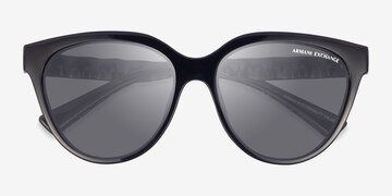 Shiny Transparent Gray Armani Exchange AX4148SU -  Plastic Sunglasses
