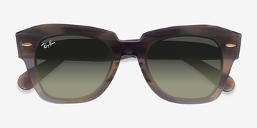 Striped Green Ray-Ban State Street -  Acetate Sunglasses