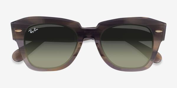 Striped Green Ray-Ban State Street -  Acetate Sunglasses