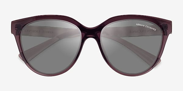 Shiny Transparent Burgundy Armani Exchange AX4148SU - Plastic Sunglasses Shiny Transparent Burgundy Armani Exchange AX4148SU - Plastic Sunglasses