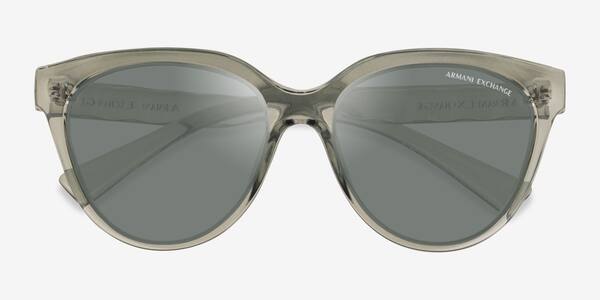 Shiny Transparent Green Armani Exchange AX4148SU -  Plastic Sunglasses
