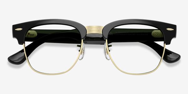 Shiny Black On Gold Ray-Ban Meta Audio Clubmaster -  Metal Ai-glasses