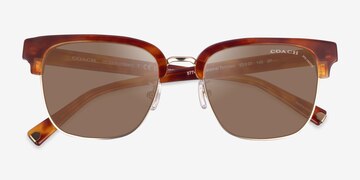Caramel Tortoise Light Gold Coach HC8326 CR641 -  Acetate Sunglasses