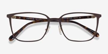 Matte Dark Brown Light Gold Coach HC5195TD -  Titanium Eyeglasses