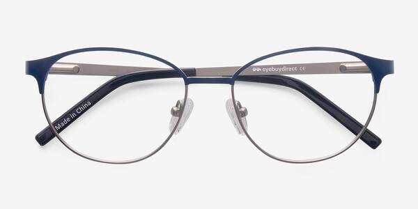 Navy Silver Mamba -  Metal Eyeglasses