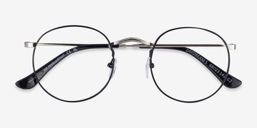 Black Silver Daydream -  Vintage Metal Eyeglasses