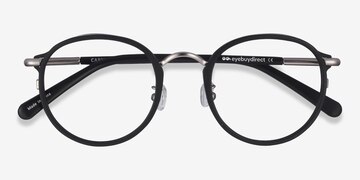 Matte Black Carnival -  Vintage Acetate, Metal Lunettes de vue