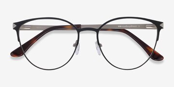 Black Nadia -  Vintage Metal Eyeglasses