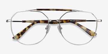 Silver Tortoise Coxon -  Vintage Metal Eyeglasses