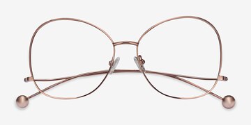 Rose Gold Renata -  Vintage Metal Eyeglasses