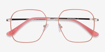 Coral & Gold Arty -  Vintage Metal Eyeglasses