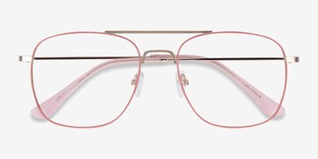 Pink & Rose Gold Perry -  Vintage Metal Eyeglasses