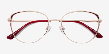 Gold Burgundy Scala -  Metal Eyeglasses