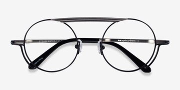 Black Silver Steam -  Metal Eyeglasses
