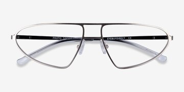 Silver Black Proto -  Metal Eyeglasses