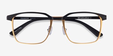 Black Gold Financier -  Metal Eyeglasses