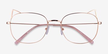 Star Cat Eye Rose Gold Glasses for Women, Eyebuydirect