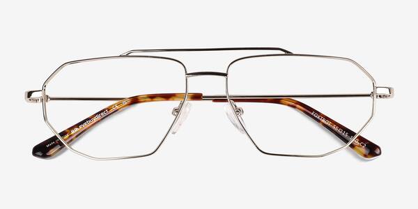 Shiny Gold Spotty Tortoise Foxtrot -  Metal Eyeglasses