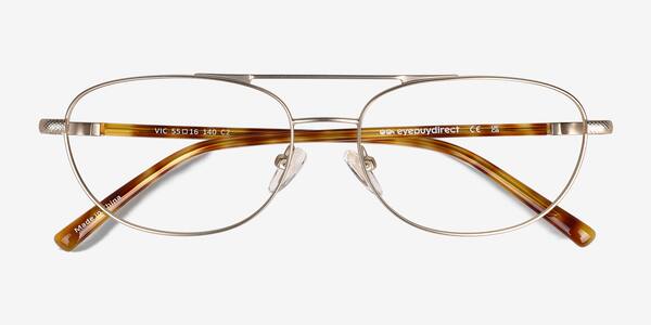 Matt Gold Yellow Tortoise Vic -  Metal Eyeglasses