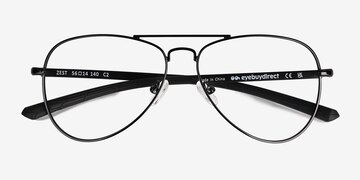Shiny Black Zest -  Metal Eyeglasses