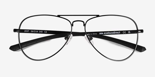 Shiny Black Zest -  Metal Eyeglasses